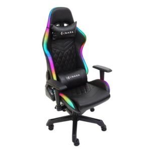 Scaun gaming Inaza Rainbow negru iluminare RGB