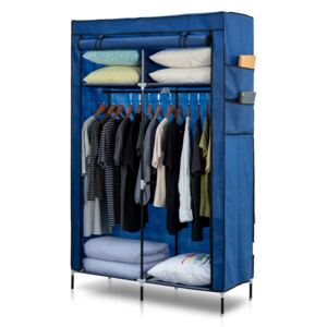 Dulap textil pentru haine, Herzberg HG-8012, 4 rafturi, 108 x 45 x 170 cm, Albastru
