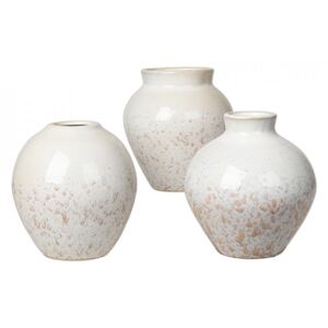 Set 3 vaze albe din ceramica 14 cm Ingrid Broste Copenhagen