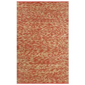 Koohashop Covor manual, rosu si natural, 80 x 160 cm, iuta