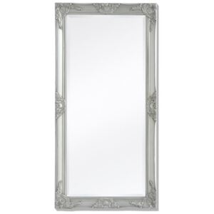 Oglinda verticala in stil baroc 120 x 60 cm argintiu