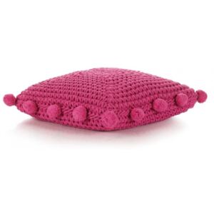 Koohashop Perna de podea tricotata, roz, 50 x 50 cm, bumbac, patrat
