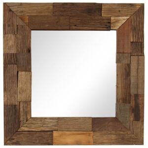 Oglinda 50 x 50 cm lemn masiv reciclat