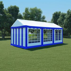 Koohashop Pavilion de gradina, albastru si alb, 3 x 6 m, PVC