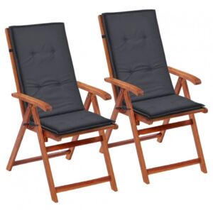 Koohashop Perne pentru scaun de gradina, 2 buc, antracit, 120x50x3 cm
