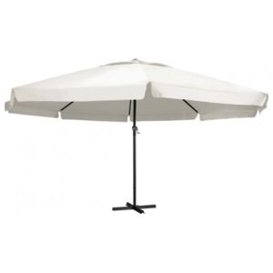 Koohashop Umbrela de soare cu stalp aluminiu, alb nisipiu, 600 cm