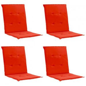 Koohashop Perne scaun de gradina, 4 buc., rosu, 100 x 50 x 3 cm