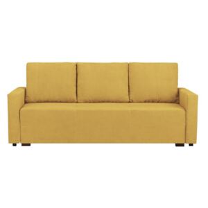 Canapea extensibilă cu 3 locuri și spațiu pentru depozitare Melart Francisco, galben