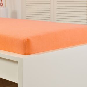 Cearsaf elastic de pat froté, caisa portocaliu