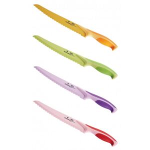 BL-1098; Bread knife with non-stick coating 20cm Pink