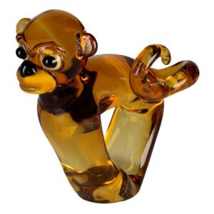 Figurina Monkey, sticla, maro, 10x19x18 cm