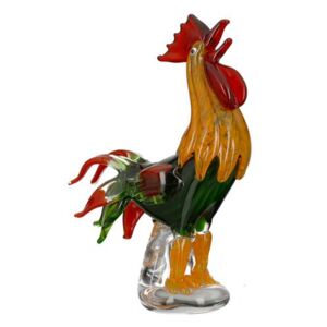 Figurina Cock, sticla, multicolor, 11x25x34 cm