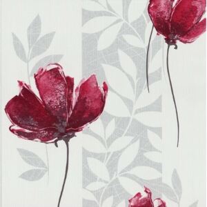 Tapet 1327210 dimensiune 1000x53 cm model Floral culoare crem, gri, rosu