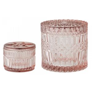 Set 2 borcane transparente roz din sticla Rose Bloomingville