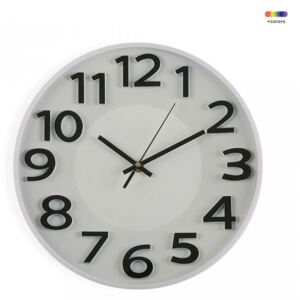 Ceas de perete rotund alb/negru din plastic 30 cm White Kitchen Clock Versa Home