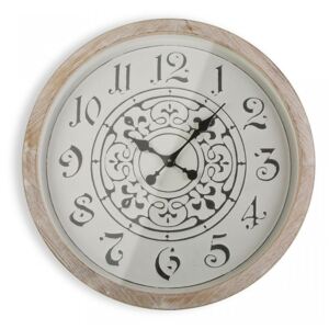 Ceas de perete rotund maro/negru din MDF si lemn 63,5 cm Wall Clock Big Versa Home