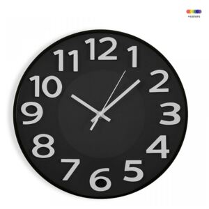 Ceas de perete rotund negru/alb din plastic 30 cm Black Kitchen Clock Versa Home
