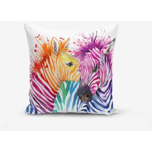 Față de pernă Minimalist Cushion Covers Colorful Zebras Oleas, 45 x 45 cm