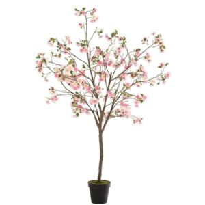Bloss Arbore artificial cu flori mare, Plastic, Roz