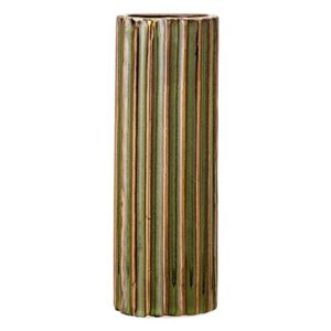 Vază din gresie ceramică Bloomingville Stripes, înălțime 15 cm, verde