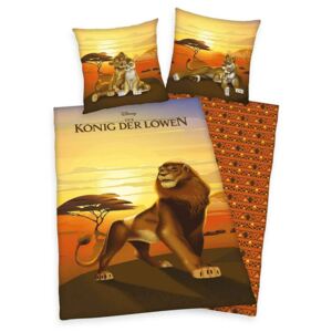 Lenjerie de pat Herding Lion King, din bumbac, pentru copii, 140 x 200 cm, 70 x 90 cm