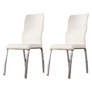 Set 2 scaune tapițate Strout, alb, 100cm H x 60cm W x 60cm D