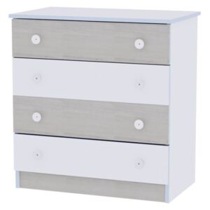 Lorelli Dresser comoda cu 4 sertare - alb/albastru Elm