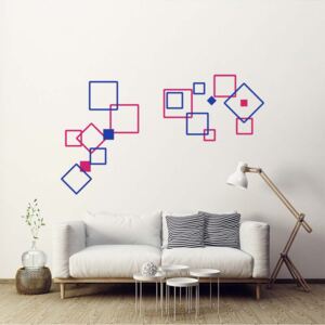 GLIX Decorative squares III.- autocolant de perete Roz și albastru 2 x 60 x 30 cm