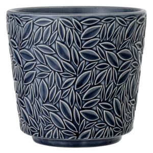 Ghiveci albastru model floral din ceramica Bloomingville