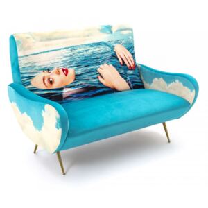 Canapea bleu din material textil 122 cm Sea Girl Toiletpaper Seletti