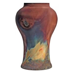 Vaza decorativa aramie din ceramica 34 cm Raku