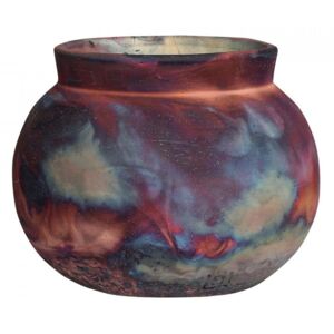 Vaza decorativa aramie din ceramica 17 cm Raku