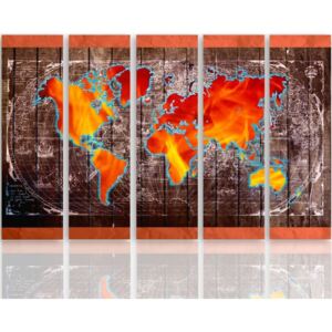 CARO Tablou pe pânză - World Map 100x70 cm