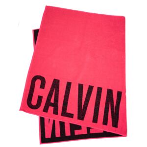 Calvin Klein roz prosop Towel Pink Glo s logem