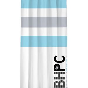 Draperie Beverly Hills Polo Club White Blue Grey, 100% poliester, alb, albastru, gri, 140x260 cm