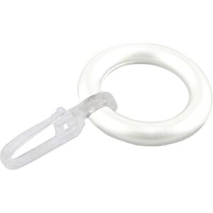 Inel plastic 31 mm cu carlig pentru falduri, alb, set 10 buc