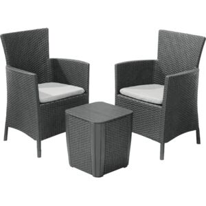 Set pentru balcon Jardin Yowa plastic 3 piese, 2 locuri grafit