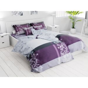Lenjerie de pat din bumbac Lux violet din 7 piese