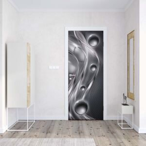 GLIX Tapet netesute pe usă - Silver Modern Abstract Design