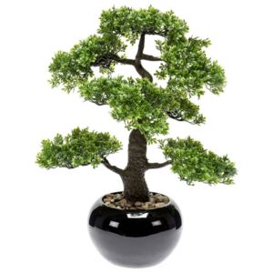 Emerald Ficus artificial mini bonsai, verde, 47 cm 420006 420006