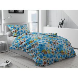 Lenjerie de pat creponată Mac albastru