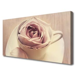 Tablou pe panza canvas Cupa Rose Art White Bej