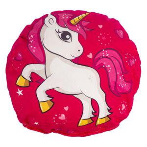 Pernă cu formă aparte Unicorn roz, 30 cm