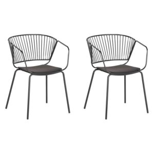 Set de 2 scaune Rigby, negru, 54 x 49 x 77 cm