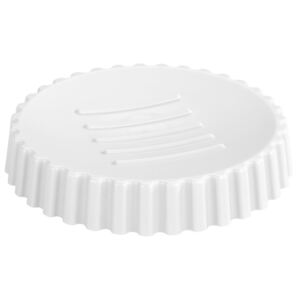 Savoniera rotunda Minas, plastic, alb, Ø 11 cm