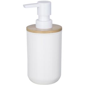 Distribuitor de săpun lichid, recipient cu pompă din plastic și bambus - 330 ml, WENKO