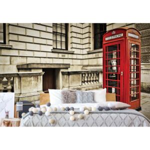 Fototapet - London City Red Telephone Box Vliesová tapeta - 206x275 cm