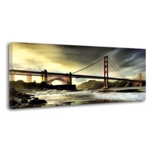 CARO Tablou pe pânză - Golden Gate Bridge 50x20 cm