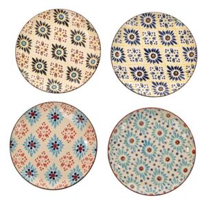 Set 4 farfurii multicolore din ceramica 21 cm Mosaic Flowers Pols Potten