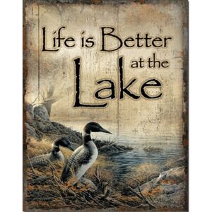 Life's Better - Lake Placă metalică, (32 x 41 cm)